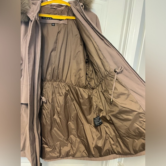 Fleet Street Women's Coat Zip Button Combo Rabbit Fur Trim Hood - Picture 8 of 14